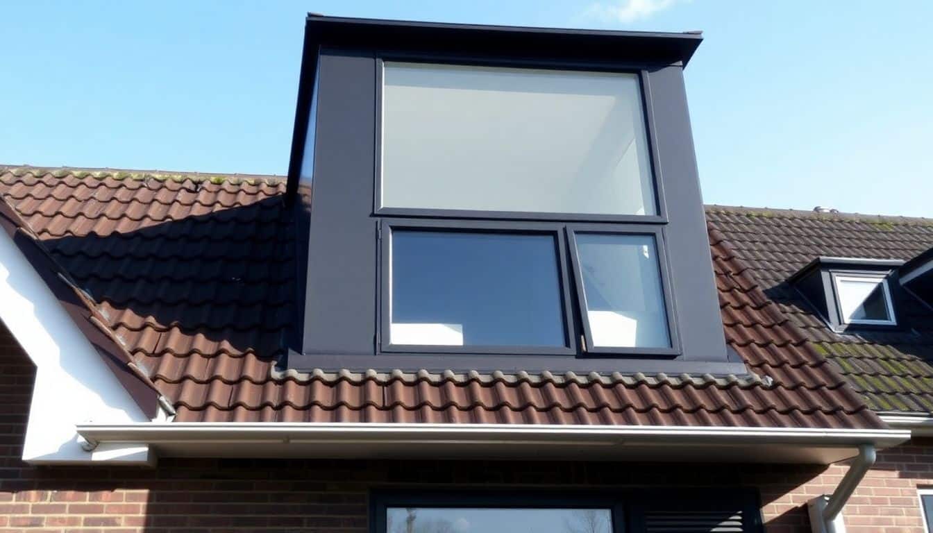 Een dakkapel met verschillende ontwerpmogelijkheden in een typische Nederlandse woonwijk.